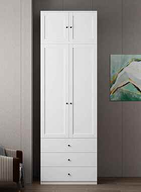 白色小钢制衣柜抽WOC橱屉式收户纳柜卧室组合衣型60cm深大容量储