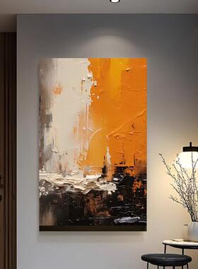 MHD纯手绘油画《橙梦》橙色书柜油画现代简约沙发走廊设计师配画
