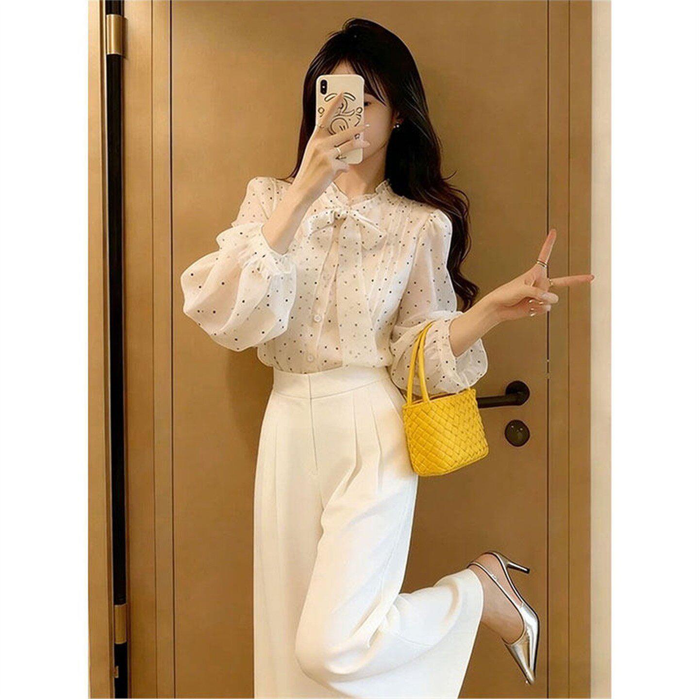 潮牌设计感波点衬衫女春季新款时尚高级感轻奢减龄洋气百搭长袖