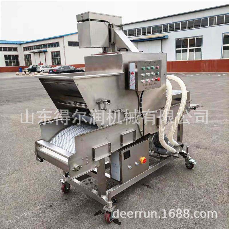 2023小型 炸鸡腿裹面包糠机器 鱿鱼圈芙蓉虾上浆上糠机 生产厂家