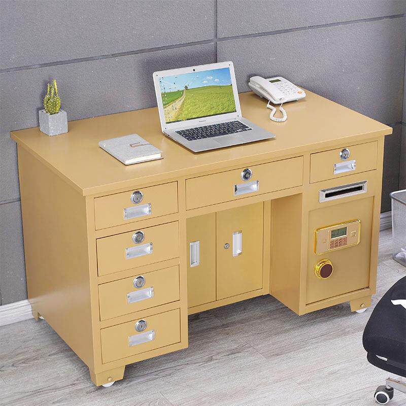 全钢保险桌防盗收银财务办公家用电脑指纹密码抽屉投币一体保险柜