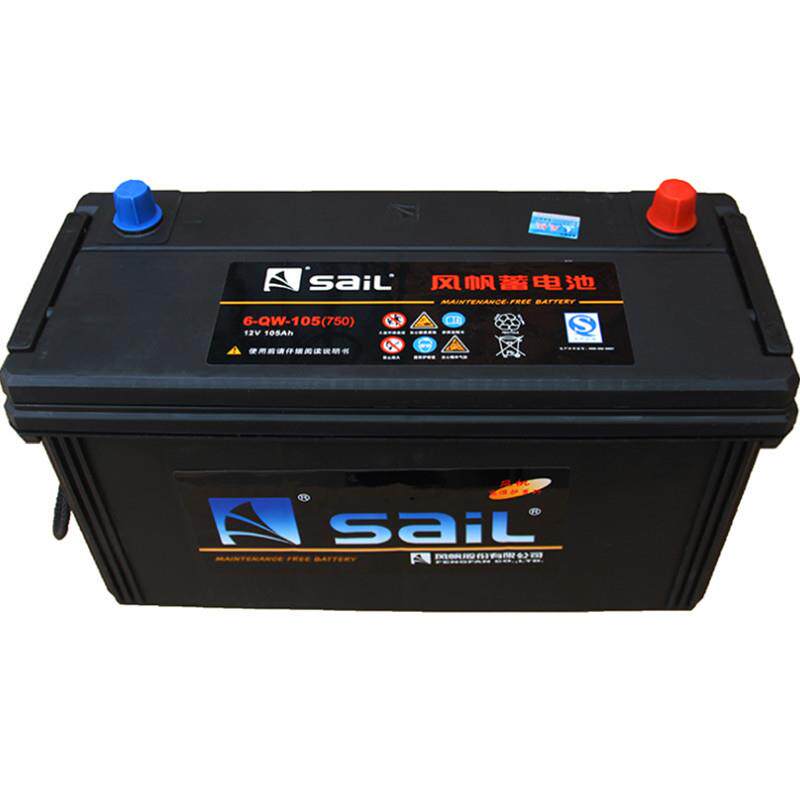 风帆蓄电池6-QW-105轻卡货车客车拖拉机三轮车12V105AH免维护电瓶