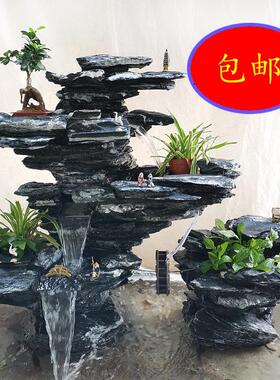 天然英石庭院假山造景 中式户外景观摆饰 可定制真石头落地鱼池装