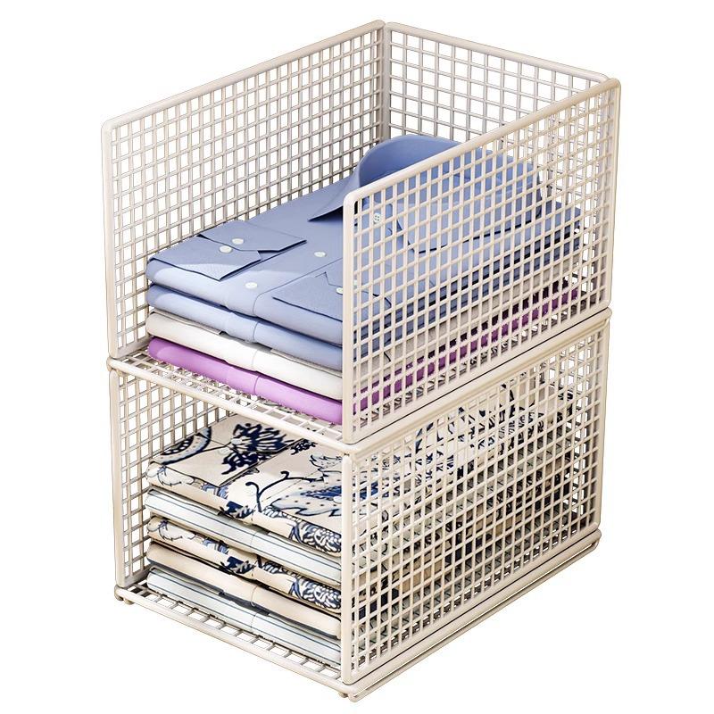 衣服收纳叠加敞口容量铁艺收纳箱