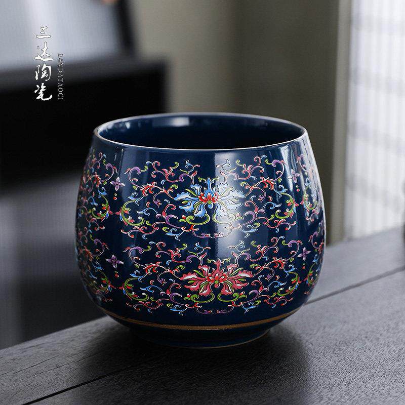 大号陶瓷茶渣缸茶洗笔洗茶杯收纳茶具水盂废水桶家用建水烟灰缸