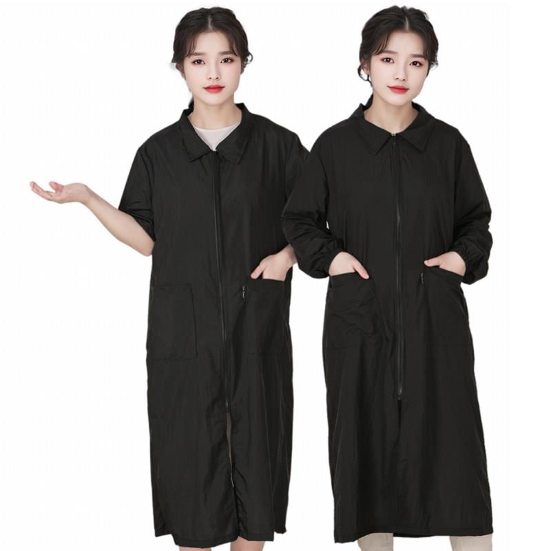 新款长款宠物美容师工作服防泼水不沾毛宠物学校工作服抱猫服男女