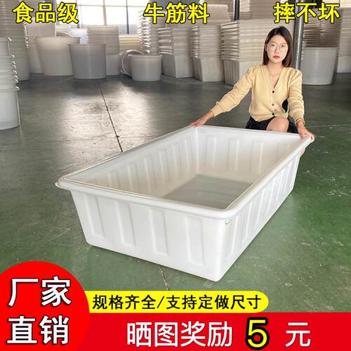 塑料水箱长方形加厚牛筋大号储水桶卖鱼浅盆养鱼周转箱水产养殖箱