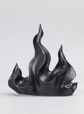 高档红色性火属火焰陶瓷摆玄件招财办公室关居装饰品工艺品乔迁礼