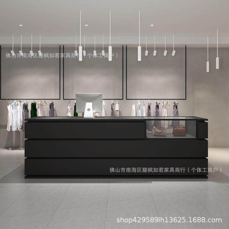 简约现发店童装服装店铺吧台收银台小型咖啡店陈列柜台前台接待台