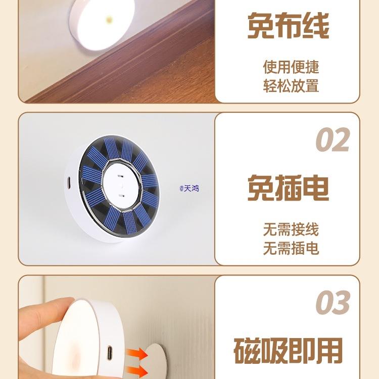 阳能夜89192570间人体太自动感应灯人来即亮明灯照家用迷室内你小
