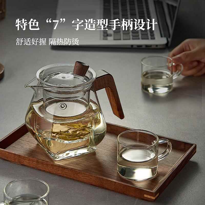 玻璃茶壶壶耐高茶温茶具套装家用泡花茶水加过滤XIK冲茶器厚小煮