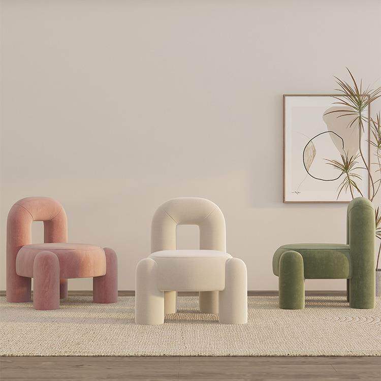 北欧布艺懒人沙发椅小户型客厅靠背沙发单椅服装店接待单人沙发