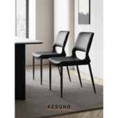 家意大利极简主义轻豪华高端餐桌和椅子黑色椅子斯堪 纳维亚设计