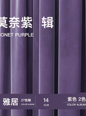 辑/14 莫奈紫轻奢丝绒窗帘浅紫色 简约卧室少女客厅遮光窗帘绒布