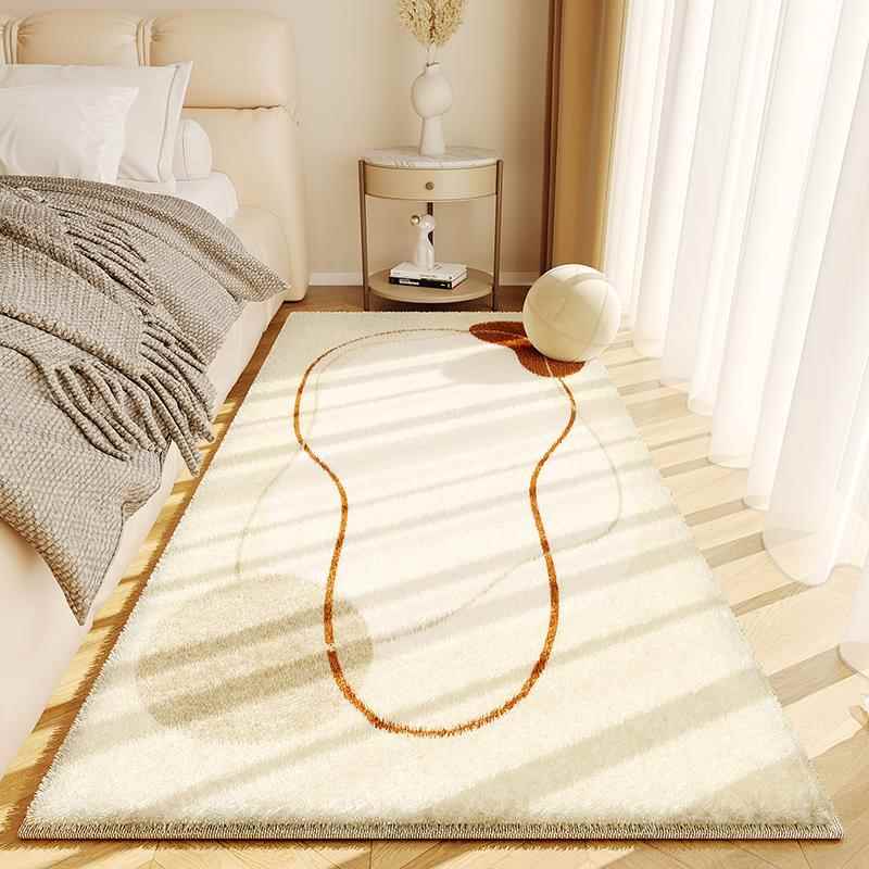 高档感级卧室床边地毯主卧绒床前脚垫房间防滑地垫长条毛高垫子可