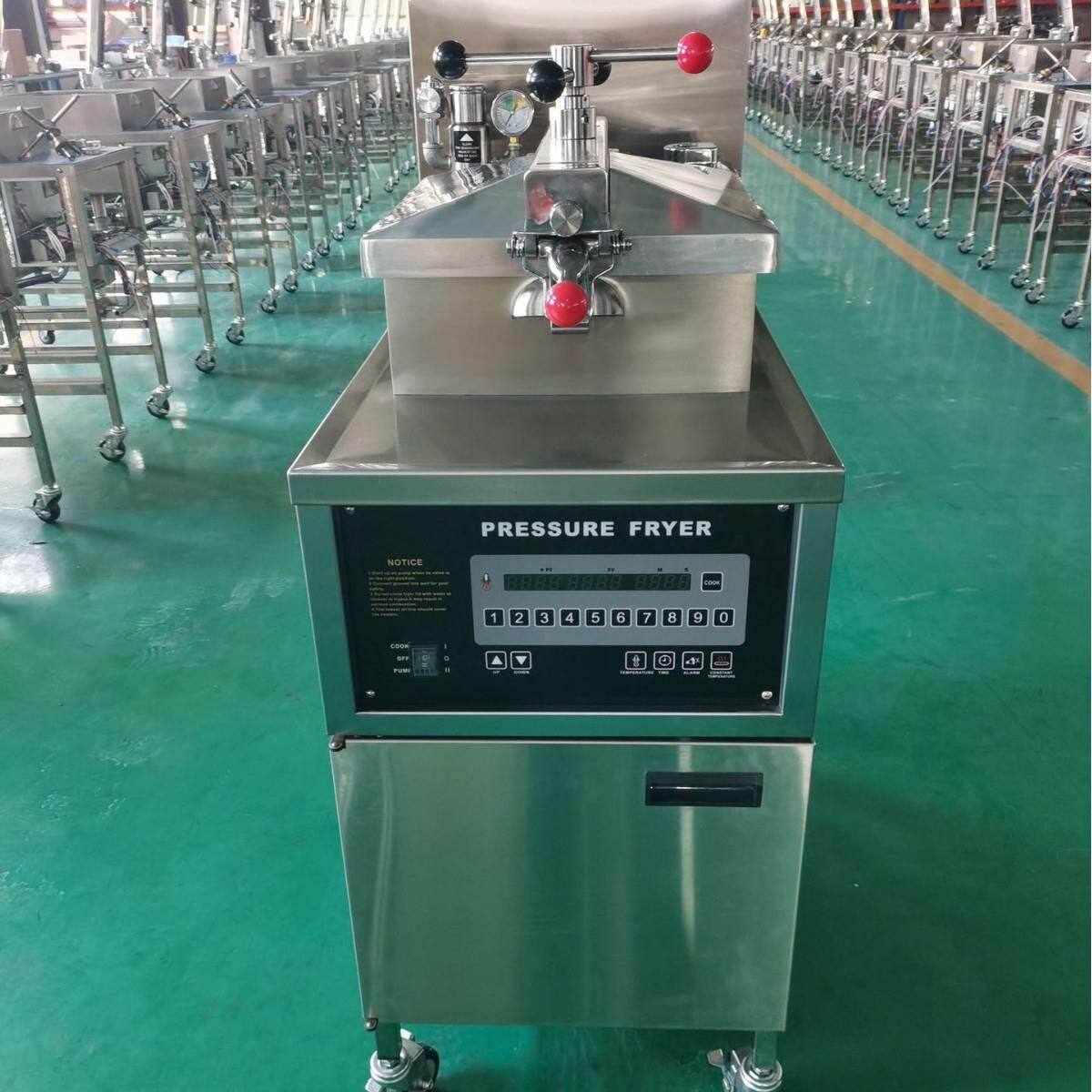 连富PFE-800压力炸鸡炉 电加热高压炸炉 带自动滤油车系统 油炸锅