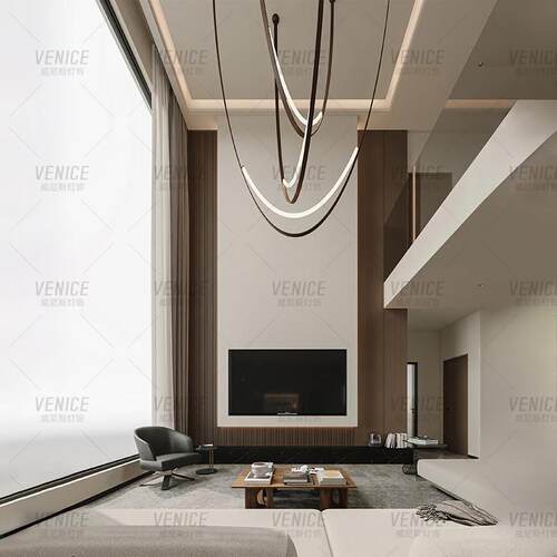 意大利设计师皮带吊灯创意极简挑空客厅别墅覆式楼梯间loft饭厅灯