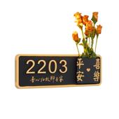 亚克力门牌号码 饰包厢标识牌 牌家用感酒店轻奢插花门牌创意装
