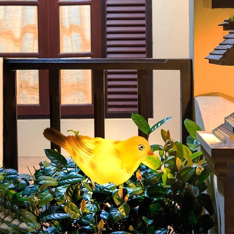 太阳能户外防水小鸟灯庭院别墅室外花园露台阳台装饰发光小鸟壁灯