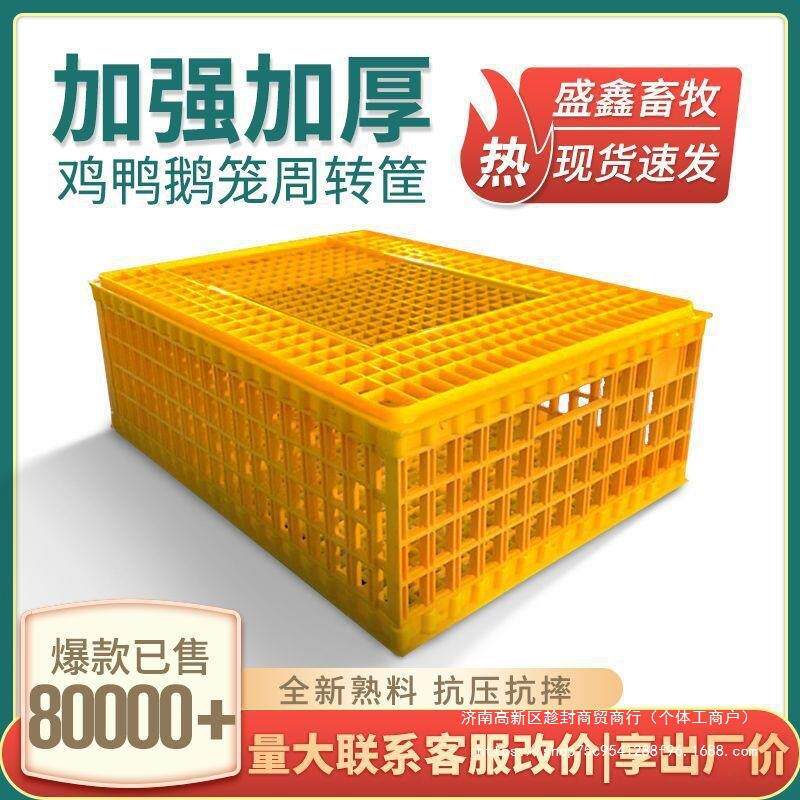 鸡笼塑料家禽运输鸡笼子周转箱大号加厚鸡鸭鹅鸽兔运输方形笼子