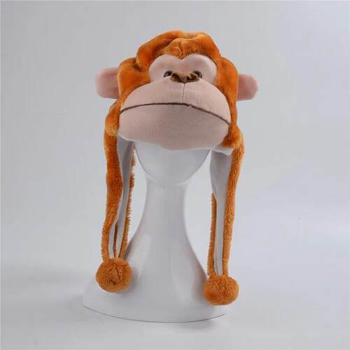 Wolf Dog Lion Monkey Panda Raccoon Plush Hat Cartoon Animal