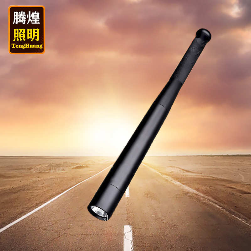 手电定焦18650棒球棒防身安保照明手电  LED强光手电筒灯户外