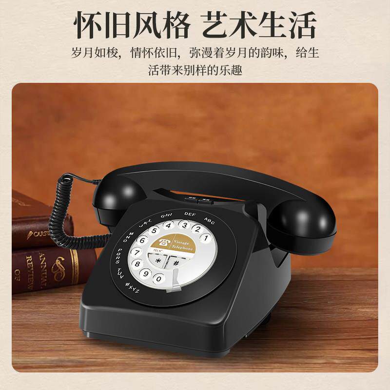 酒创意覆古式电话机模型装店吧橱窗装饰老品壁BUI饰摆件服摄影道