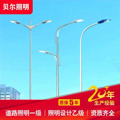 led市电路灯头市政道路单臂单头双臂双头LED路灯6米8米路灯杆