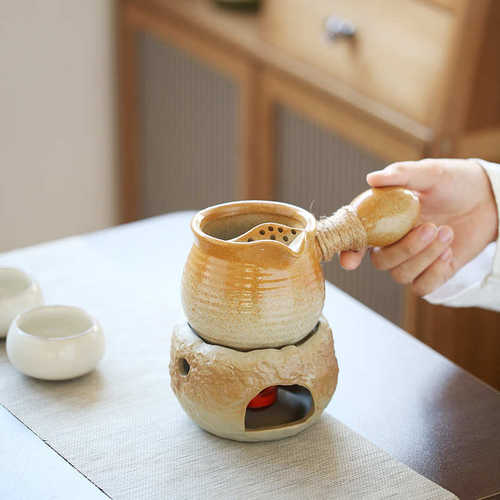 粗陶温茶炉小火炉蜡烛煮茶底座保温暖茶器提香器烘茶炉围炉仿石头