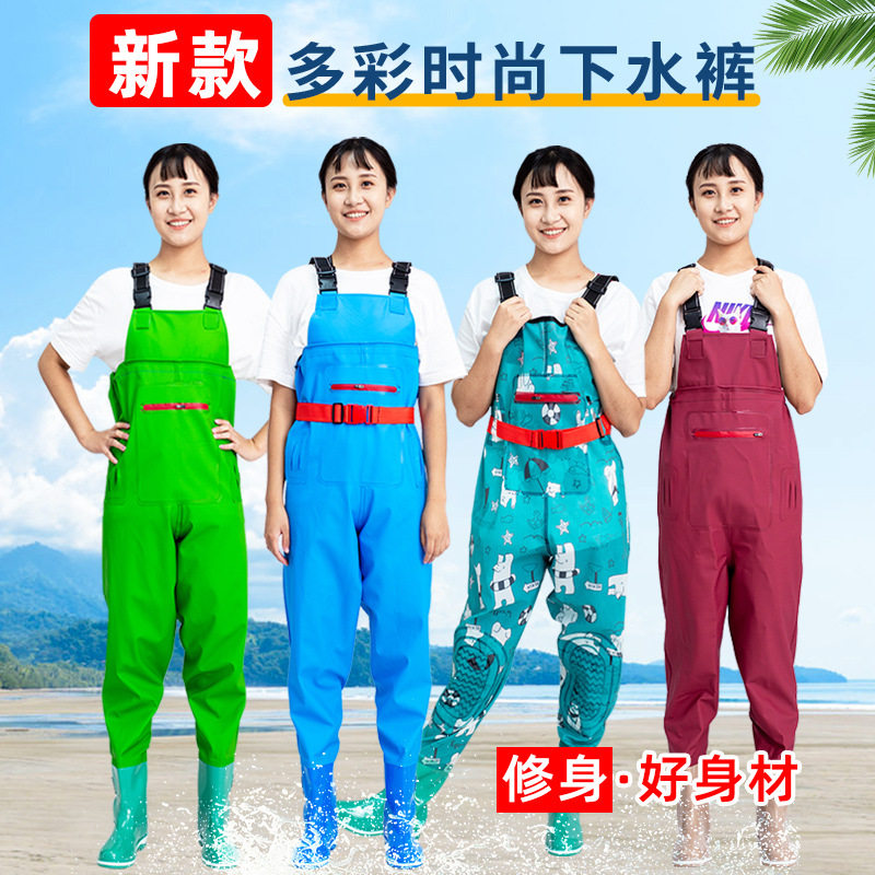 女士背带下水半身连体沙滩钓鱼服