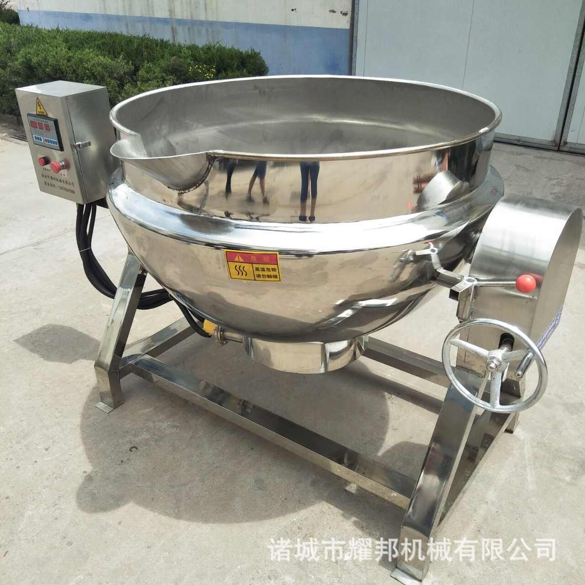 不锈钢可倾式电加热导热油夹层锅 夹层蒸煮锅 大型熟食煮锅