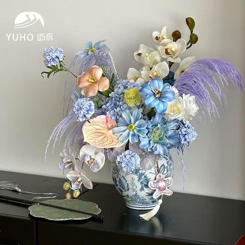 屿后 2025中式彩色青花陶瓷花瓶合集年宵家居摆件花器花店diy材料