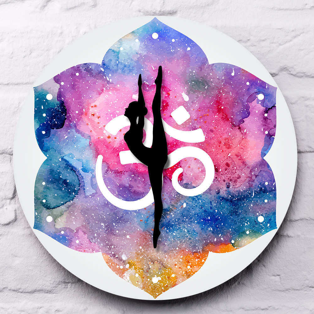 彩色少女芭蕾舞彩色花瓣挂钟彩绘图案时钟批发客厅卧室装饰