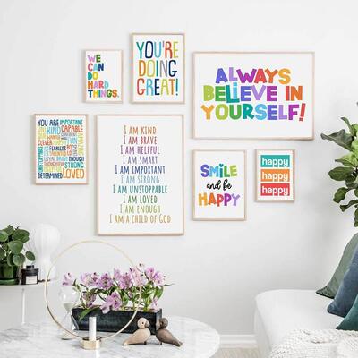 Inspirational Poster Education Canvas Painting Bedroom Decor