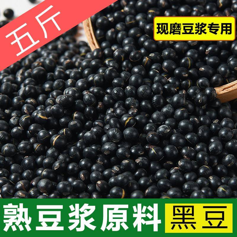 低温烘焙小黑豆5斤五谷杂粮非基因改造豆浆现磨熟黑小豆浆原料 袋