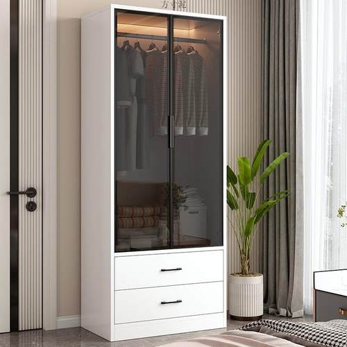 衣柜家用现代轻奢柜子儿童玻璃门经济型出租房卧室小户型衣橱工厂