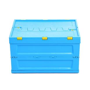 蓝料色600 3胶40加厚带盖塑折叠周转箱叠汽配仓储物流中转QIN折塑