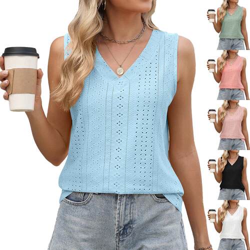 LikeMychoice Women's V-neck Loose-fitting Tank Top -