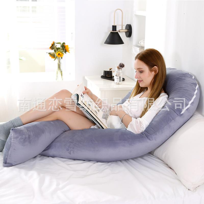 水晶大直筒孕多妇枕可拆洗功能护腰侧睡绒枕厂家ALX-直筒0azonm供