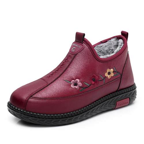 正品冬季老北京布鞋女鞋棉绒保暖加厚加中老年妈妈鞋防滑奶奶棉靴