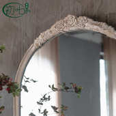 饰镜子 店铺试衣镜全身装 法式 复古穿衣镜挂墙实木做旧客厅卧室服装