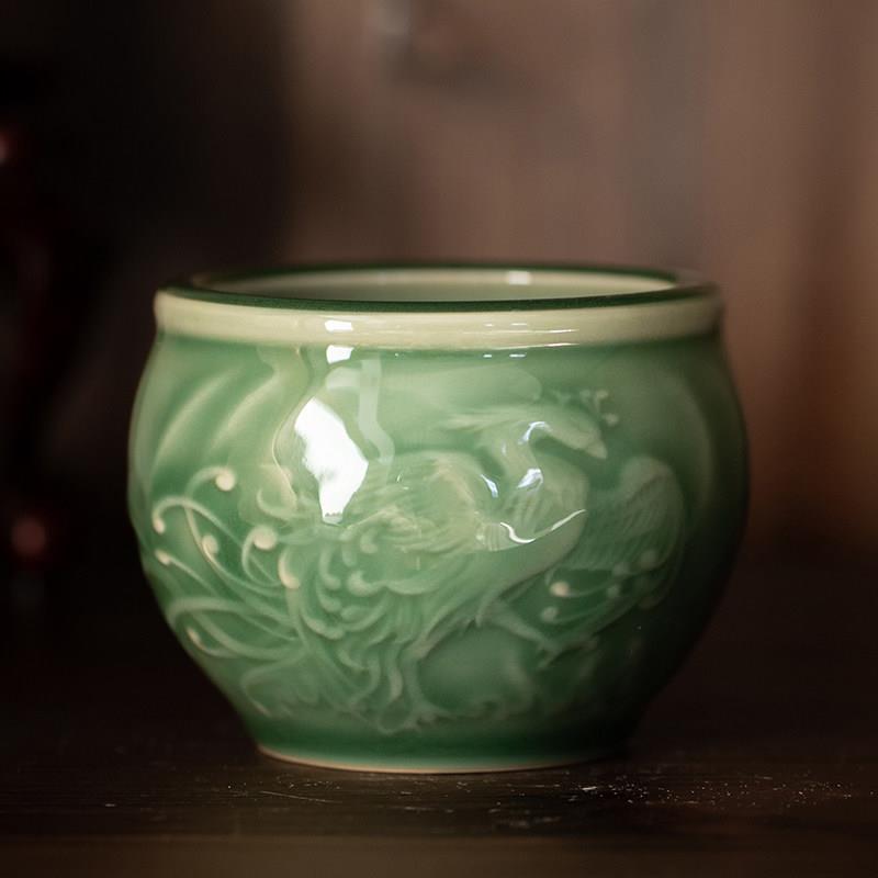 清仓便宜卖龙泉青瓷主人杯功夫茶具品茶杯喝茶大号茶杯子仿古茶盏