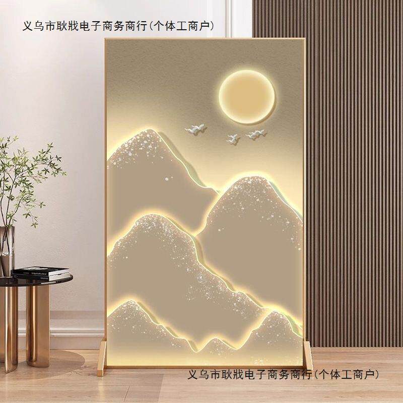 轻奢现代铝合金座屏隔断客厅遮挡玄关家用办公可移动卧室屏风