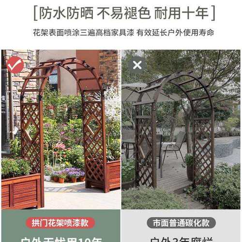 防腐木拱门花架栅栏门户外庭院装饰爬藤架葡萄架花园隔断围栏篱笆