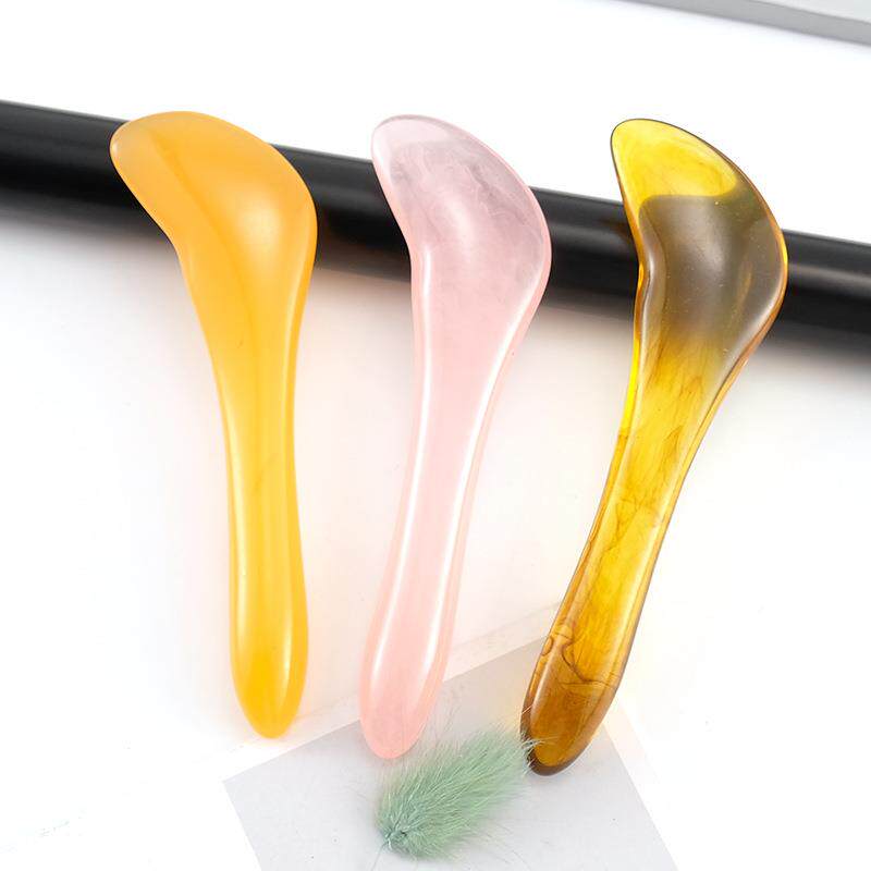 蜜蜡刮痧勺子黄色蜜蜡树脂精油勺刮痧勺按摩勺子美容工具源头厂家