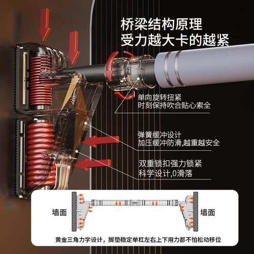 ®单杠家用室内健身器材引体向上器儿童免打孔墙体门上家庭