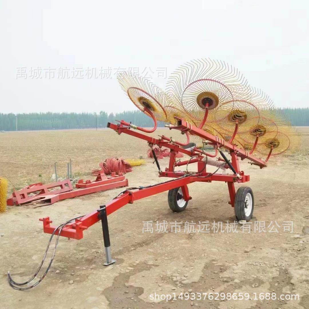 加重型牵引式6盘8盘10盘12盘指轮式搂草机 秸秆牧草液压搂草机