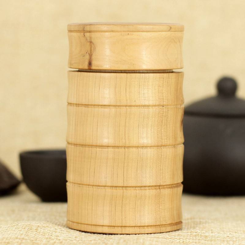 柏木便携茶罐 随身携带茶盒出差旅行迷你茶叶桶 茶具木质厂家供应