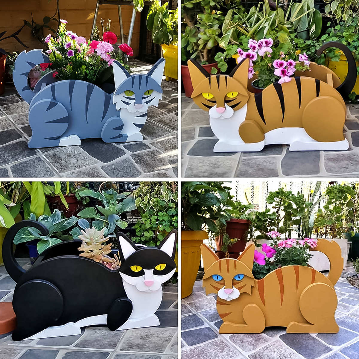 Cat planter猫花盆播种机 室内外花园装饰桌面收纳摆件