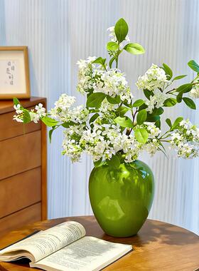 高档千里香仿真花摆件插花客厅电视柜摆花假花花束高端绢花装饰